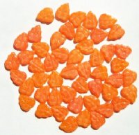 50 10x8mm Milky Orange Opal Leaf Beads